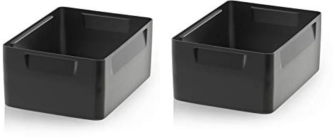 Einsatzkästen 2er Set 10cm Höhe für Auer Eurobehälter 40x30 * Einsatz Kästen Einsätze schwarz