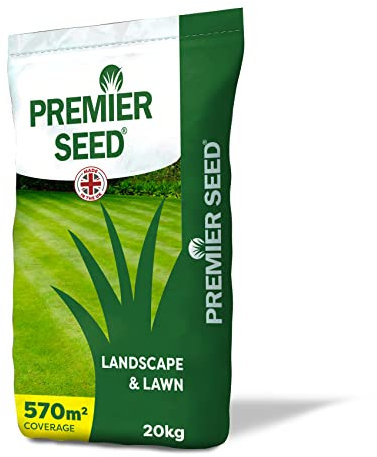 Premier Seed Quality Lawn Grass Seed (20kg) | Covers 600m² | Lush Green Lawn Repair & Overseeding