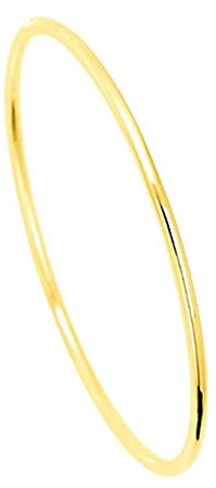 Bracelet Jonc Or Massif 18 Carats Jaune - Fil Rond 1,75mm - LuckyOneBijoux.com