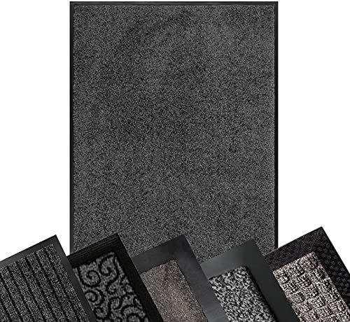 Schmutzfangmatte ANTHRAZIT - XXL Teppich für Flur Eingang Eingangsbereich innen & außen - Türmatte Sauberlaufmatte Fußabtreter Fussmatte - rutschfest & pflegeleicht (135 x 200 cm, Sky meliert)