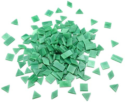 Lanyani Glasmosaikfliesen in verschiedenen Farben, 4 Formen, Tiffany-Buntglas-Stücke, quadratisch/rechteckig/Diamant/Dreieck, 200 Stück
