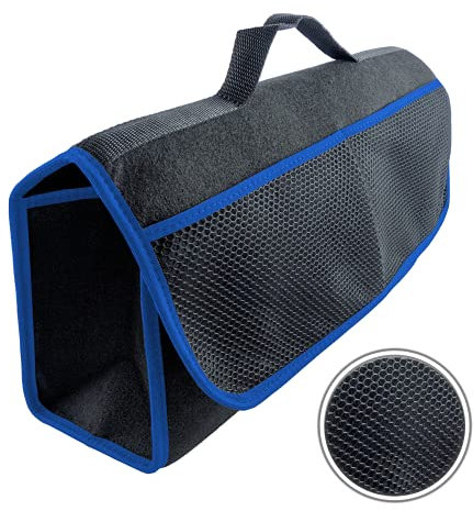 L & P Car Design Kofferraumtasche Organizer Autotasche Auto Kofferraum KFZ Tasche Toolbag Aufbewahrungstasche mit Klettverschluss (Schwarz blau)