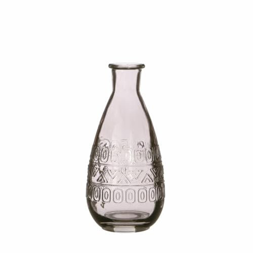 NaDeco Glasflasche 'Rome', Höhe 15,8cm, Durchmesser 7,5cm, viele Farben zur Auswahl | Glasvase Dekoflasche | Glas-Flaschen | Deko-Vasen | Kleine Flaschen | Deko-Blumenvase, Farbe:Grau