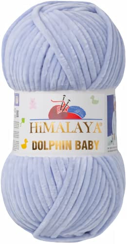 Strickfein Himalaya Dolphin Baby Wolle Garn Baumwolle Strickwolle zum Stricken häkeln (80344 Graublau)