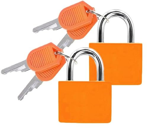 Cadenas Valise avec Clés - LeFeirr Bagages Petit Serrures à Bagages pour Sacs de Casier de Gym de Voyage Valises de Vacances, Lot de 2, Orange