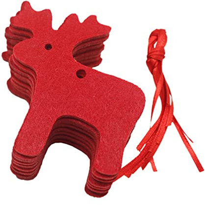 COHEALI Elch-Filz-Anhänger, 10 Stück, Weihnachtsmotiv, Vlies, hängende Ornamente, Zuhause, Geschäft, Tür, Wandbehang, Anhänger, blanko, Zeichnung, Geschenkanhänger (Elch)