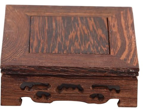 Hölzerner Ausstellungsstand, Massivholz Verkaufsständer Sockel, Vase Bonsai Sockel, Holzsockel, zarte kleine Teekanne aus massivem Holz, 10cm*10cm*3.7cm Bonsai-Sockel, Bonsai-Sockel für Pflanzentopf