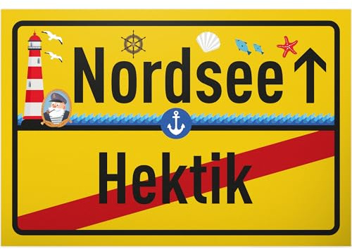 DankeDir! Nordsee Urlaub - Schild 30 x 20 cm - Partydeko Geschenkidee Kollegen Freunde Party Geschenk Deko - Türschild Wanddeko Spruchschild lustiger Spruch Geburtstagsgeschenk