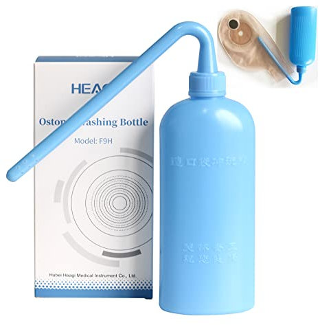 Heagimed Bouteille de lavage pour sac de stomie, outil de nettoyage réutilisable pour sac de colostomie, 350ml