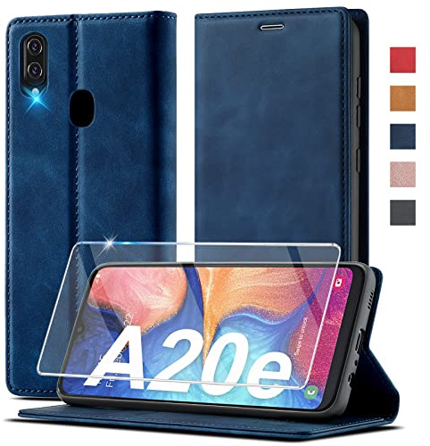 Ailicici Handyhülle für Samsung Galaxy A20e Hülle Leder [Mit A20e Schutzfolie]für Samsung Galaxy A20e Hülle Klappbar Leder Flip Wallet Stoßfeste Case Schutzhülle Klapphülle für Samsung A20e (5,8 Zoll)