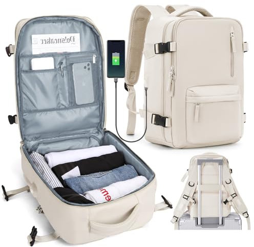 SZLX Ryanair Handgepäck Rucksack Damen für Flugzeug Untersitz Kabinentasche Reiserucksack Handgepäck Flugzeug Easyjet Rucksack Wasserdicht Herren mit Schuhfach für 14-Zoll-Laptops