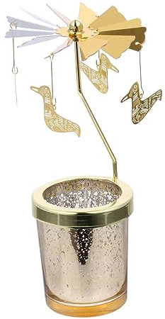 Garneck 1 STK Schwenkbarer Kerzenhalter Aus Glas Dekorativer Kerzenhalter Weihnachtsbaum Kerzenhalter Weihnachtliche Tafelaufsätze Kerzenhalter Aus Wachs Kamin Weihnachten Rotieren Metall