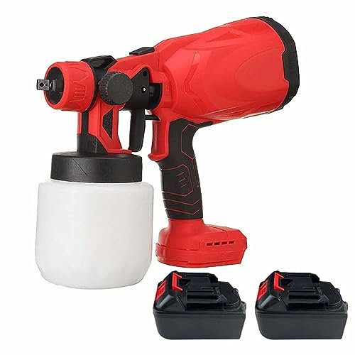 MFYDPP Pulvérisateurs de Peinture sans Fil pour intérieur Domestique et extérieur, pulvérisateur de Peinture électrique avec 3 Buses et 2 Batterie, pour clôture, Murs, plafonds