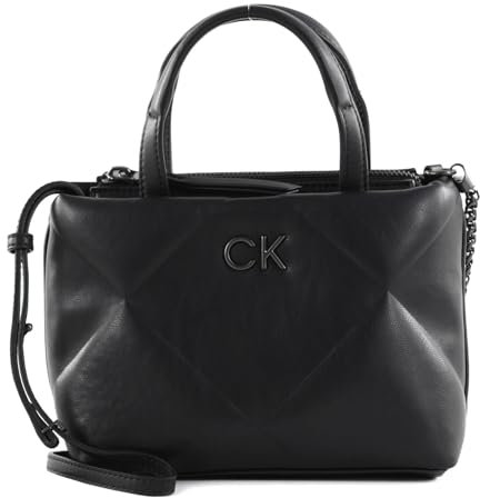 Calvin Klein Re-Lock Quilt Tote Mini XS CK Black