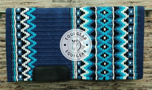 EQUIGEAR Western Show Horse Satteldecke aus neuseeländischer Wolle, Western-Design, handgefertigte Satteldecke, Wollpolster, Sensor Flex (Anpassung möglich), WQ59 (36x36)