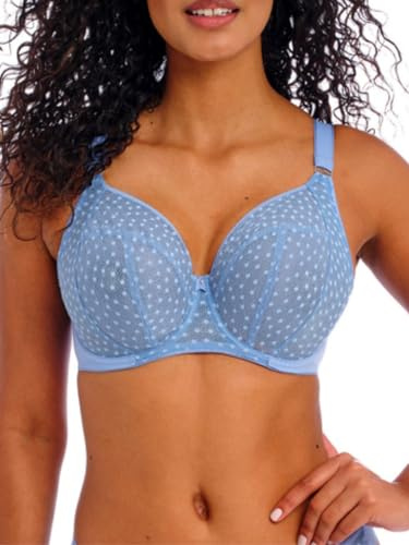 Freya Women's Starlight Unlined Balcony Lace Underwire Bra, Cornflower, 36J