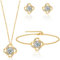 YeeHeen Schmuck Set für Frauen Halskette Armband und Ohrringe Set Anhänger Cubic Zirconia Schmuck Set Geschenke für Frauen Gold 2