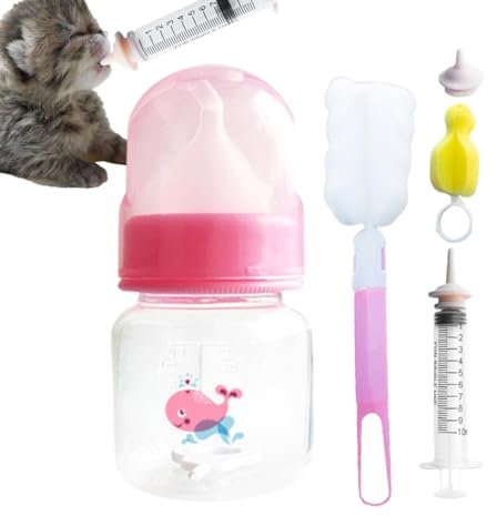 Puppy Bursing Bottles - Puppy Milk Feeder Feeding Station,Kitten Feeder Silicone Nipple, Kitten Bottle Feeding Kit, Milk Dispenser Pet Nursing Bottle for Puppies, Kittens
