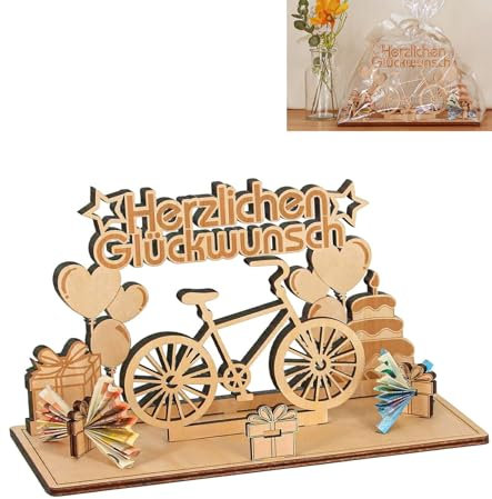 T TAKONE Geldgeschenk im Fahrrad-Design, Kreative Holz-Deko, Familie, Freunde und Radfahrer