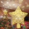 auvstar Weihnachtsbaumspitze Stern,Rotierendes Weihnachtsbaumspitzen mit 5 Projektionsmuster,LED Christbaumspitze,Christbaum Spitze mit Gold Glitzer,für Christbaumschmuck,Weihnachten Party(B)
