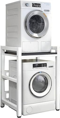 Portable Adjustable Stacking Kit for Washing Machine Tumble Dryer - Over Washing Machine Storage Rack, 300KG Load Capacity - Storage Unit for Laundry Organization and Space Saving