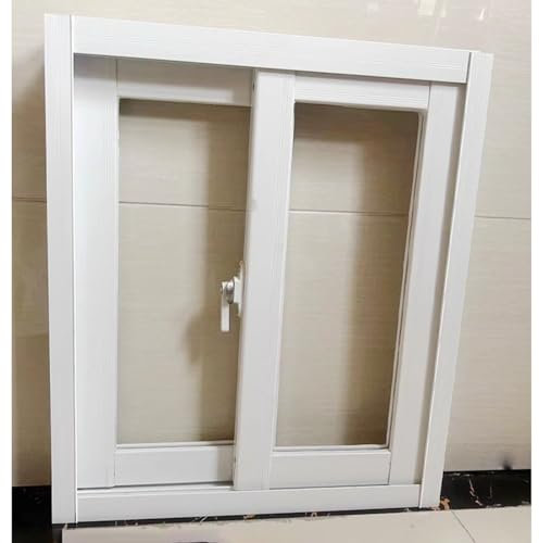 Ventanas Aluminio Ventanas de Baño con Cerradura, Ventana Corredera Blanca con Cristal Templado Transparente, Ventanas Correderas Horizontales para Cobertizos, Tejado, Casita de Juegos, Gallinero(WxH