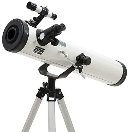 Teleskop, Teleskope für Erwachsene, 76 mm Öffnung, 700 mm AZ-Montierung, Teleskop für Kinderanfänger, vollständig mehrfachbeschichtete Optik, Astronomie-Refraktor mit Stativ (Silber A) (Weiß A)
