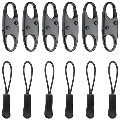 Glvomazty Abnehmbare Reißverschluss Zipper Reißverschluss Schieber Ersatz Reissverschluss Zipper Reparatur für Jacken, Rucksäcke, Koffer (Rreißverschluss Reparatur Set 12PCS)