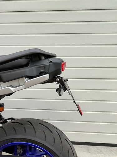 kurzer Kennzeichenhalter kompatibel mit Yamaha Tracer 9 / GT ab 2021 Kennzeichenträger GroFaTec EVO Set Tail Tidy Heckumbau Yamaha tracer9 für Koffer