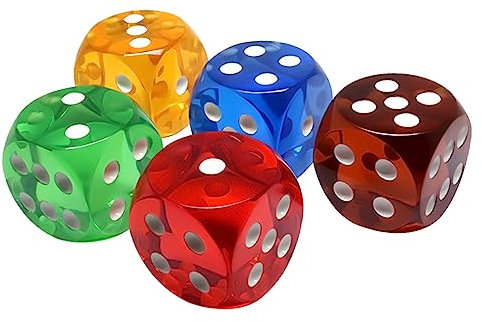 Bestvisse Wasserdichte Kristallwürfel, 25 mm, 6-seitig, runde Ecken, Kristallwürfel, Brettspiel-Würfel für Glücksspiele