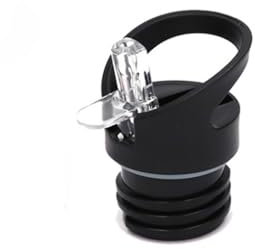 Water Bottle Lid Sports Drink Flask Cup Cap Replacement Cover Threaded Washable Portable with Cleaning Brush Transparent Nozzle