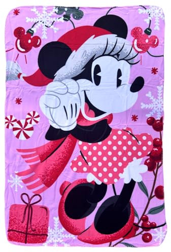 CARTOON Children's Blanket 100 x 150 cm Fleece Blanket 100% Soft Polyester 210 gsm (Minnie (Christmas))