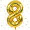 UDRKFOPK Zahlen Luftballon Golden,Golden Luftballon 8, 40 Zoll Golden Folienballon 8，101cm Golden Zahlenballon 8 Helium Ballon Luftballon 8 Geburtstag für 8 Jahre Geburtstagsdeko Kinder Mädchen Junge
