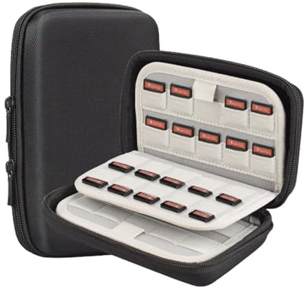 Eruceky Switch Game Cartridges, Boîte de Rangement Game Cartridges, Jeux Nintendo 3DS Pochette de Transport, pour Nintendo Switch, Rayures avec 80 emplacements pour Carte