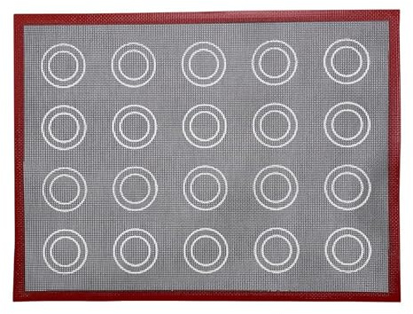 Generic Tapis De Cuisson Pour Choux A La Creme Imprime Double Face En Silicone, Noir Rouge, Pour Patisserie Et Macarons