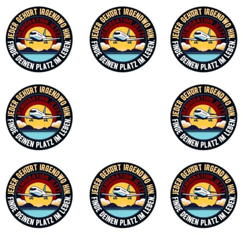 Sammys Shirt Store 96 Stück Aufkleber 4cm rund Jeder gehört irgendwo hin-Remigration jetzt Sticker Sparpack gut haftend Aktiv Werden 4 cm
