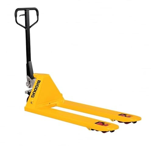 BiGDUG Essentials Pallet Truck - 2500kg Capacity - Fork Size 550w 1150d mm - UK & Euro Pallets PU Wheels (Yellow)