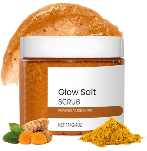 Turmeric Body Scrub, Exfoliating Body Scrub with Sea Salt, Body Exfoliator Scrub for Deep Cleansing, Hydrating Dead Skin Remover for Body, Improves Dullness & Brigh_tens Skin, Body Skin Care, 114g