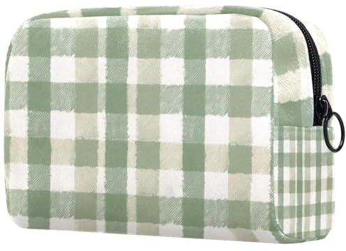 Trousse de maquillage pour sac à main, trousse de maquillage portable avec fermeture éclair, trousse de toilette de voyage pour femme, fond bleu lys royal, Multicolore 06, 18.5x7.5x13cm/7.3x3x5.1in