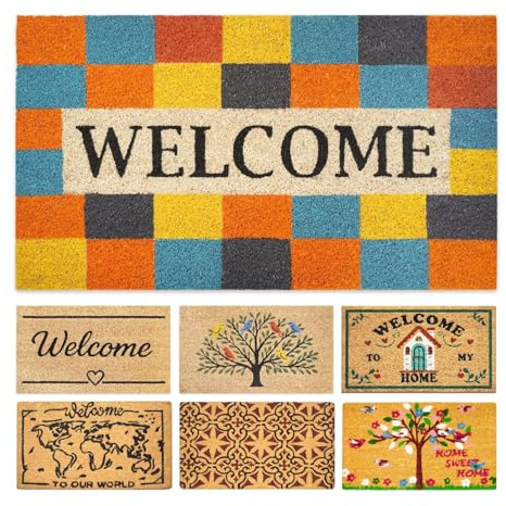 LUA VIKA Coir Doormat - Modern Welcome - 40x70 cm - Outdoor Door mat - Front Door mat outside - Doormats outside
