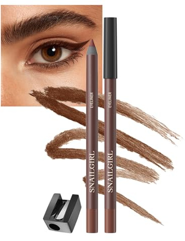 Eyeliner Wasserfest, Kajalstift Schokolade, Lidstrich Stift Longwear, Verschmiert Nicht, Hochpigmentiert, Anspitzbarer, Eyeliner Schokolade für Empfindliche Augen - 1 x 2 g