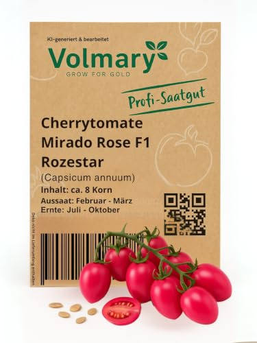 Mirado Pflaumencherrytomaten, kleine Früchte für den Garten, fruchtig, süß und aromatisch, ideal für Salate (Rose)