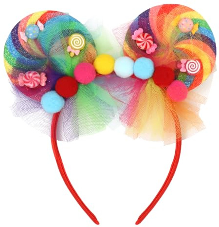 Lollipop Kostüm Haarreif, Candy Haarreif Fasching Damen, Lollipop Stirnband, Süßes Kopfschmuck Candy lollipop, Regenbogen Haarreifen, Niedliches candy Girl Kostüm Accessoires für Karneval Mottoparty
