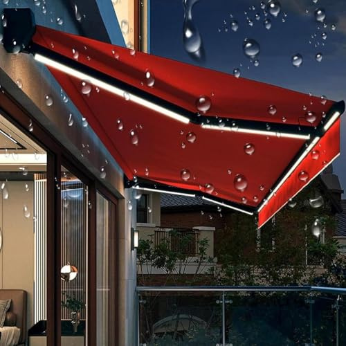 Elektrische einziehbare Markise mit Lichtern – hochwertige Deckdach für Innenhof und Geschäft, Sonnenschutz,