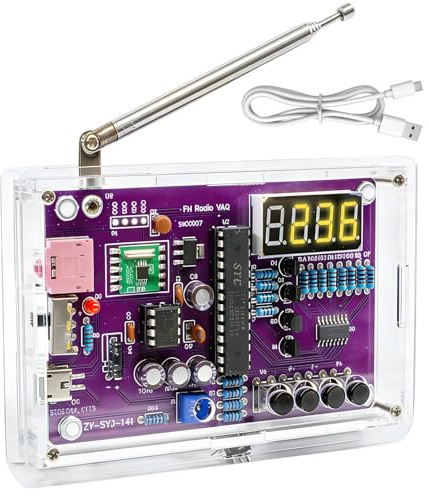 ingoodtle FM Radio Kit,Soldering Practice Kit DIY Electronic School Project | FM 87-108MHz with 2 Power Supply Modes USB or Battery EK1989, Soldering Learning and Teaching Kit for Beginners Adults Kids