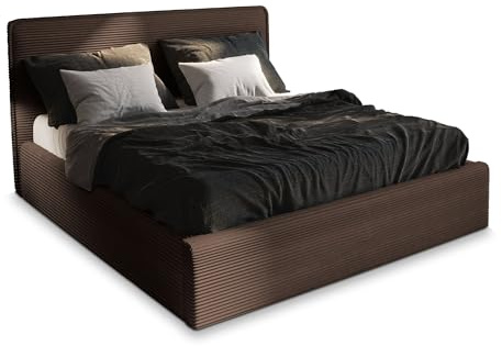 Masseno Polsterbett Parma 200x200 cm, Doppelbett, Bettkasten, Stauraum, Lattenrost Und Kopfteil - Braun, Lincoln 29