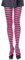 Leg Avenue - Nylon Stripe Tights, Taille Unique (Noir & Rose Fluo)
