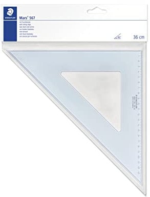 Staedtler Mars- Squadra 45 Gradi per Disegno Tecnico, Squadre da Disegno con Angoli Smussati e Bordo Righello, Squadretta 45 Gradi Resistente per Cancelleria e Materiale Scolastico, Cose per la Scuola