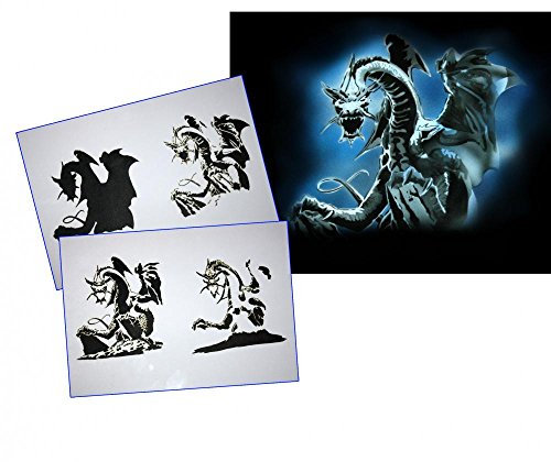 UMR-Design AS-073 Drache Airbrushschablone Step by Step Grösse M