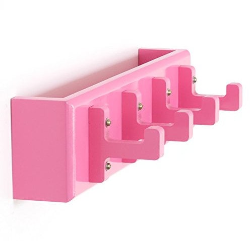 Homestyle4u 1041, Schlüsselhaken Wand, Schlüsselboard Schlüsselbrett Holz, Pink